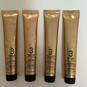 LOT OF 4 L’ORÉAL SUPERIOR PREFERENCE 3 COLOR & SHINE CONDITIONER 1.86 OZ NEW